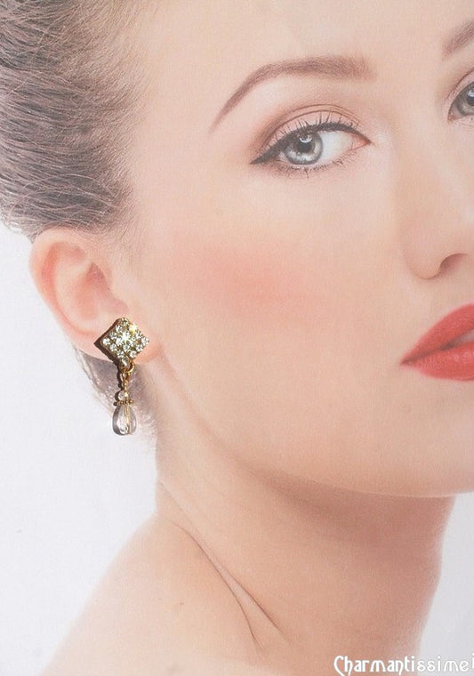 boucles d'oreilles mariée strass cristal