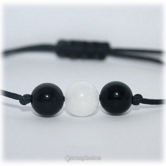 Bracelet Pierre de lune Tourmaline noire