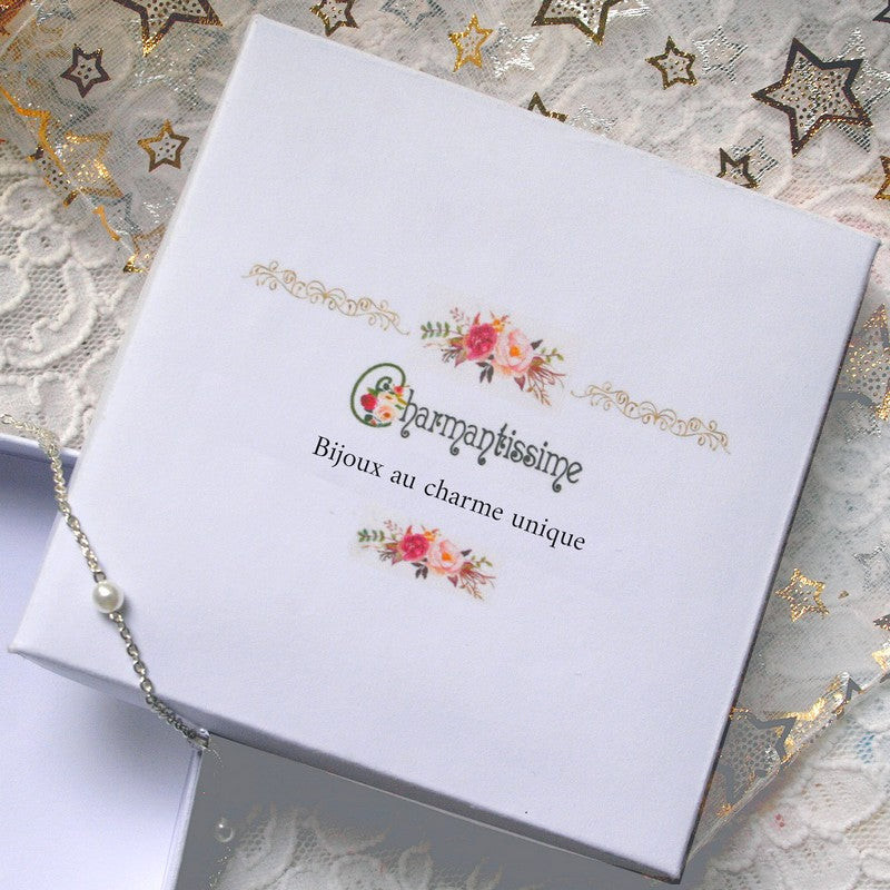 Coffret cadeau bijou collier mariage personnalisé sur mesure