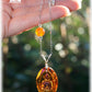 Collier bouddha en argent et cristal swarovski orange