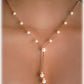 Collier mariage en perles blanches sur chaine or rose gold