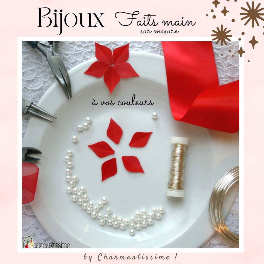 Collier parure mariage fleurs et papillon "Maria"