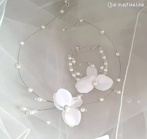 Bracelet fleur orchidée blanche Mariage "Sophie"