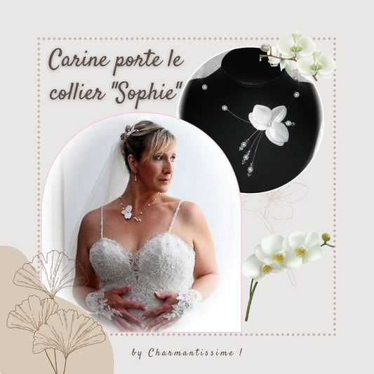 collier mariée fleur orchidée