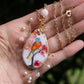 collier oiseau fleurs sakura perles cristal nacre morganite boho chic