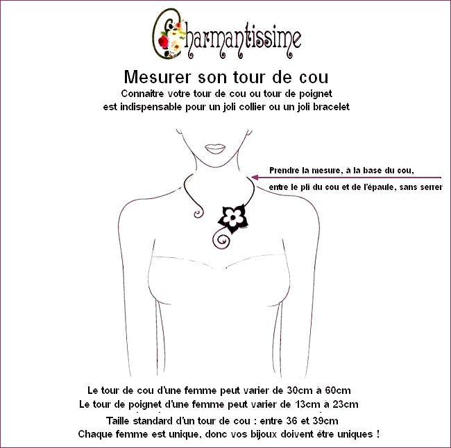 Collier mariage "Mélodie" fleur cerisier blanche Clé de sol