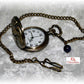 Collier montre de poche Aigle et pierre Lapis Lazuli sur chaine laiton bronze steampunk