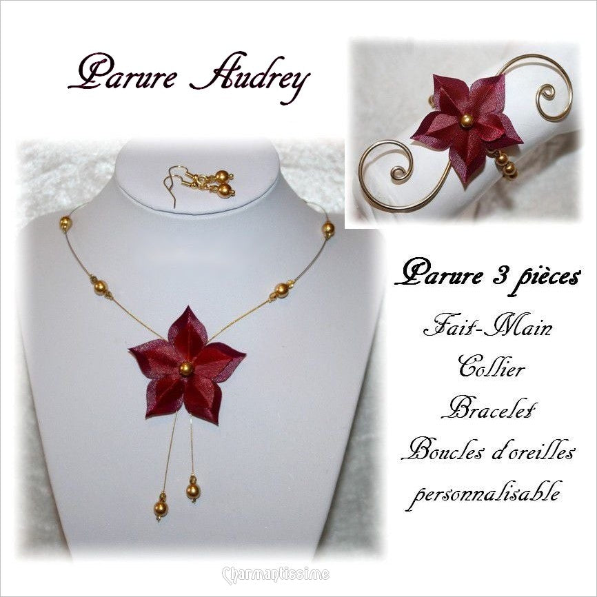 Bijoux mariage bohème chic en bordeaux et doré, personnalisable sur mesure