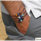 Bracelet homme Oeil de tigre tendance minimaliste, pierres naturelles