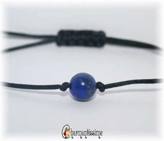 Bracelet perle lapis-lazuli bleu nuit