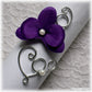Bracelet mariage coeur et fleur orchidée violette