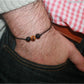 Bracelet homme Oeil de tigre et Tourmaline noire tendance minimaliste pas cher