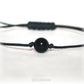 Bracelet Tourmaline noire cordon fin noir style minimaliste ajustable / homme / femme
