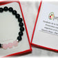 Idée cadeau beau bracelet femme Perles pierres roses et noires et strass cristal - lithothérapie