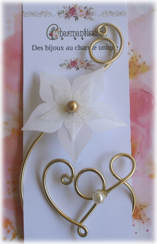 Cadeau bijou bracelet mariage avec fleur moderne