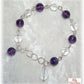 Bracelet pierres naturelles violet cristal pas cher
