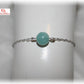 Bracelet perle amazonite bleue sur chaine argent 925 de style minimaliste