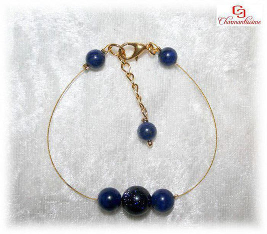 Bracelet pierres naturelles véritables pas cher - Lapis lazuli Chance et protection