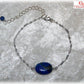 Idée cadeau : bracelet perle lapis-lazuli sur chaine gourmette argent massif
