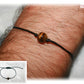 Bracelet Oeil de tigre sur cordon noir pour homme ou femme de style minimaliste pas cher