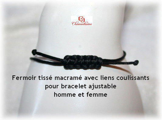 Bracelet Hématite - Pierre de force - cordon fin noir homme / femme