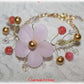 bracelet mariage fleur cerisier japonisant rose laiton or perles jade sakura