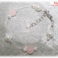 Bracelet mariage Amour Quartz rose et perles nacrées + perles cristal pour mariée