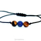 Bracelet Oeil de tigre et Lapis lazuli sur cordon noir minimaliste