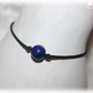 Bracelet homme et femme en lapis-lazuli, taille ajustable cordon noir minimaliste