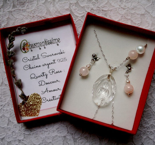cadeau bijoux collier parure bouddha en cristal swarovski de la marque Charmantissime