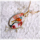 collier oiseau fleurs sakura perles cristal nacre morganite boheme or