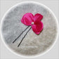 pic à chignon épingle à cheveux fleur orchidée rose fuchsia en satin pour mariage