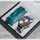 Montre femme acier Strass et Bracelet manchette strass turquoise argent