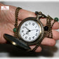 Bijou montre à gousset Chouette Hibou sur collier laiton bronze Pierre aventurine verte Tourmaline n