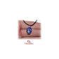 Joli petit pendentif lapis-lazuli serti dans fil plaqué-argent avec son cordon satin noir ajustable